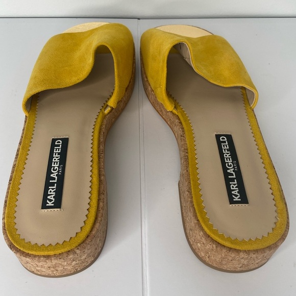 Karl Lagerfeld NWOT or Box Yellow Slide Sandals - Picture 6 of 9
